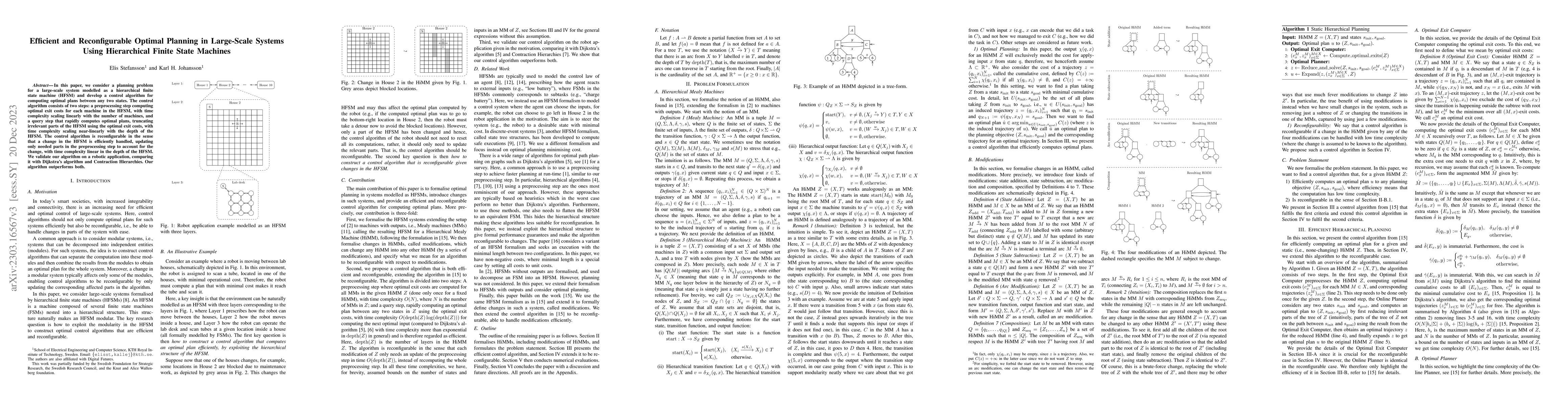 Thumbnail for Efficient and Reconfigurable Optimal Planning in Large-Scale Systems
  Using Hierarchical Finite State Machines