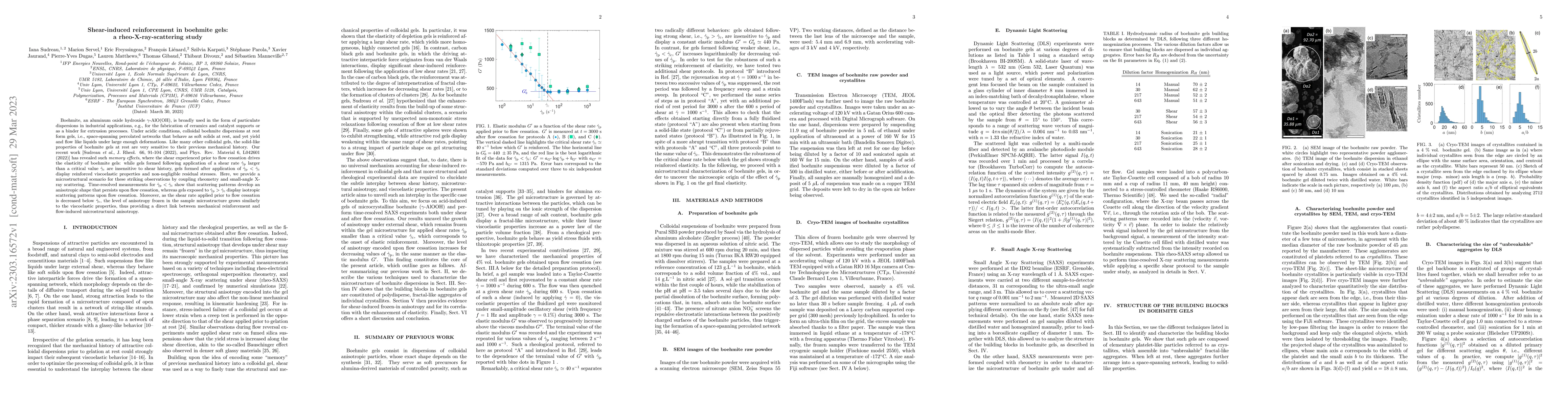 Thumbnail for Shear-induced reinforcement in boehmite gels: a rheo-X-ray-scattering
  study