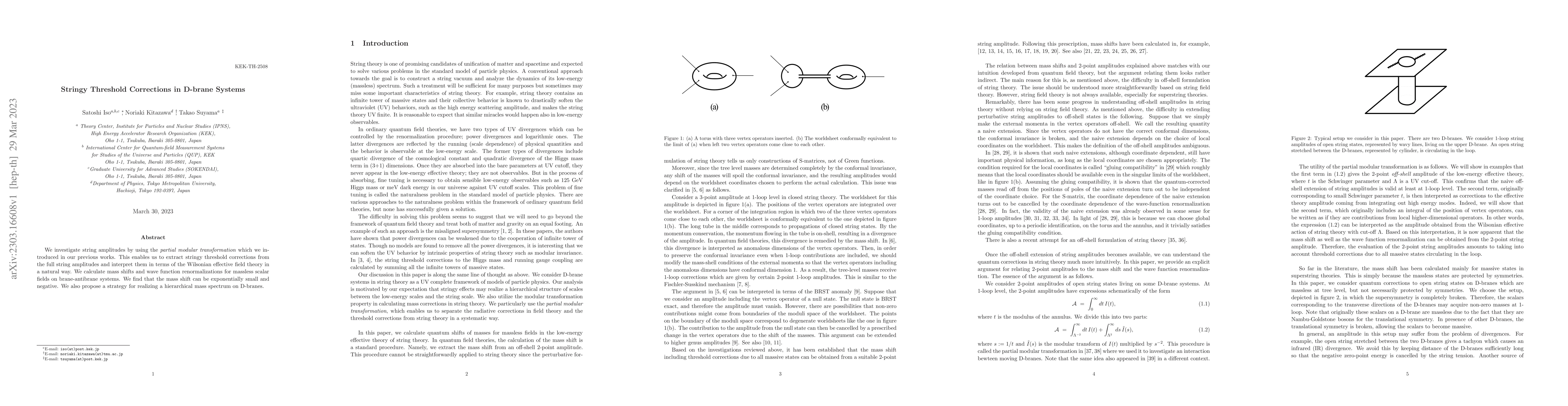 Thumbnail for Stringy Threshold Corrections in D-brane Systems