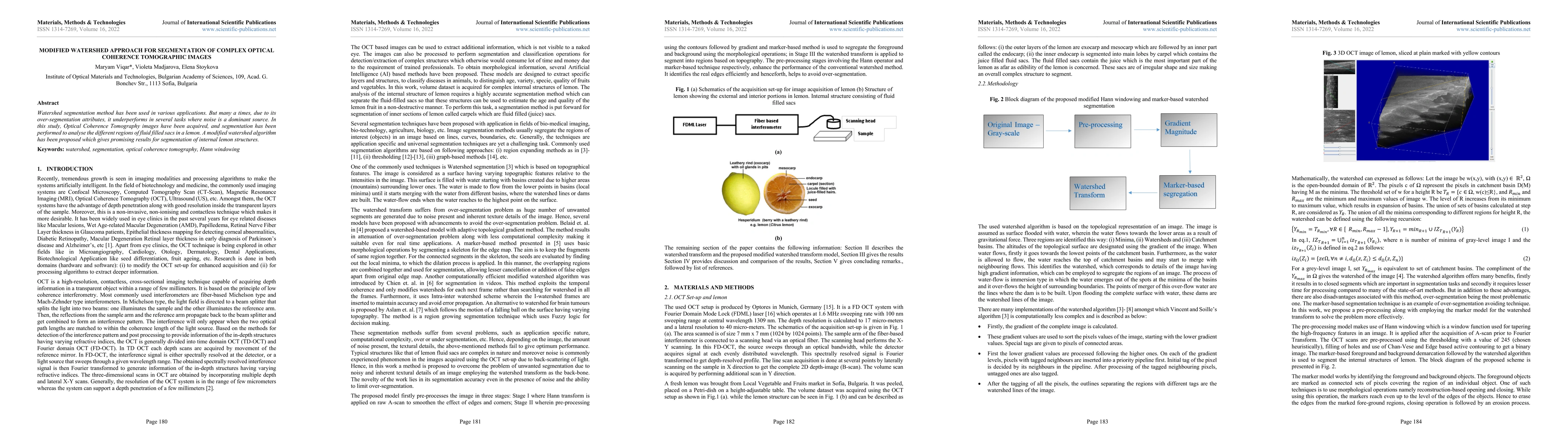Thumbnail for Modified watershed approach for segmentation of complex optical
  coherence tomographic images