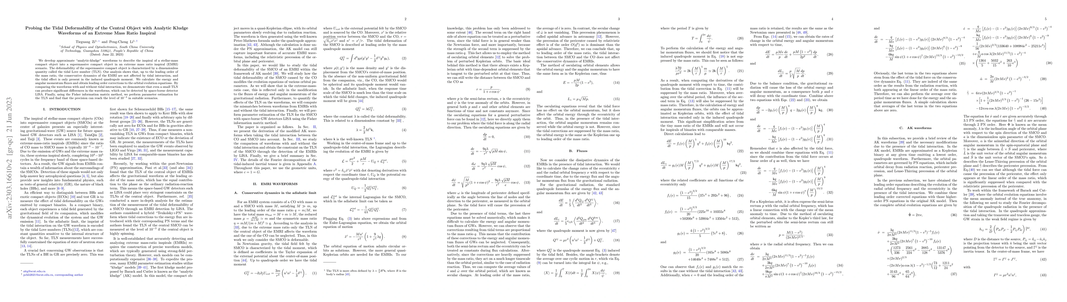 Thumbnail for Probing the Tidal Deformability of the Central Object in an Extreme Mass
  Ratio Inspiral with Analytic Kludge Waveforms