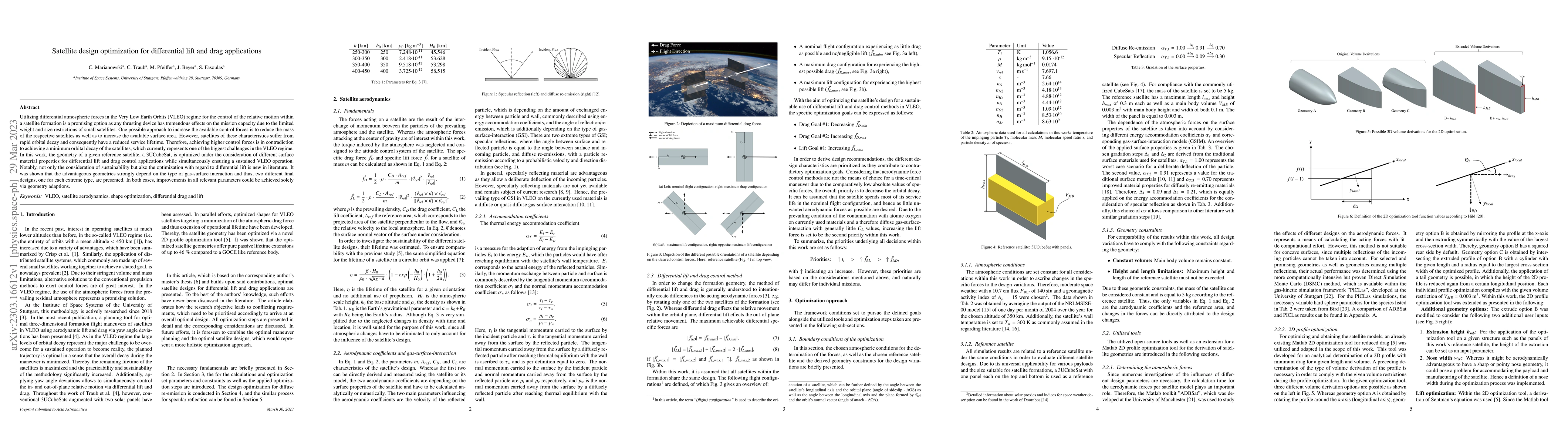 Thumbnail for Satellite design optimization for differential lift and drag
  applications