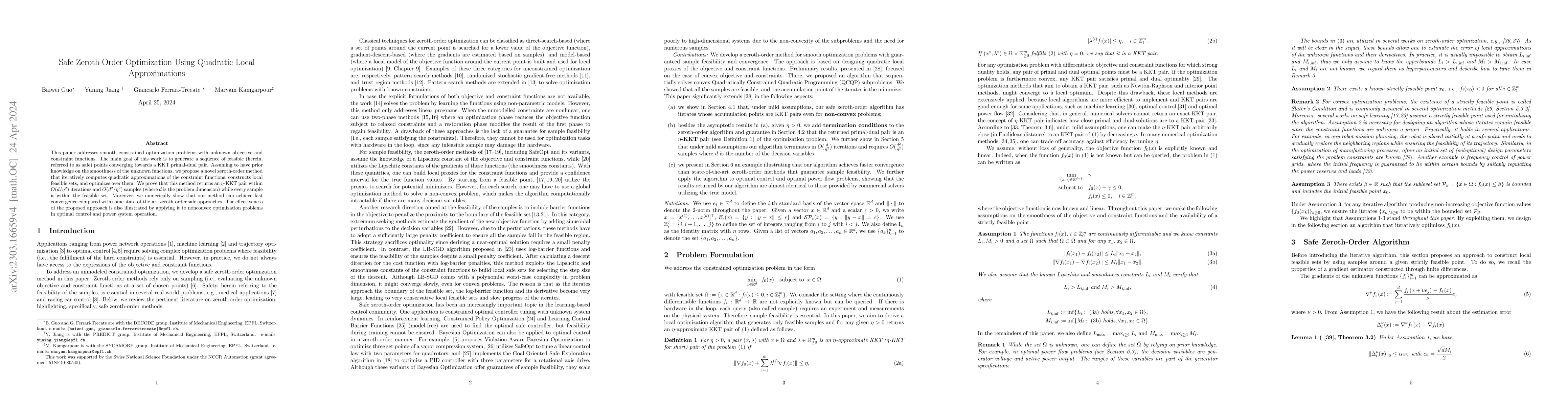 Thumbnail for Safe Zeroth-Order Optimization Using Quadratic Local Approximations