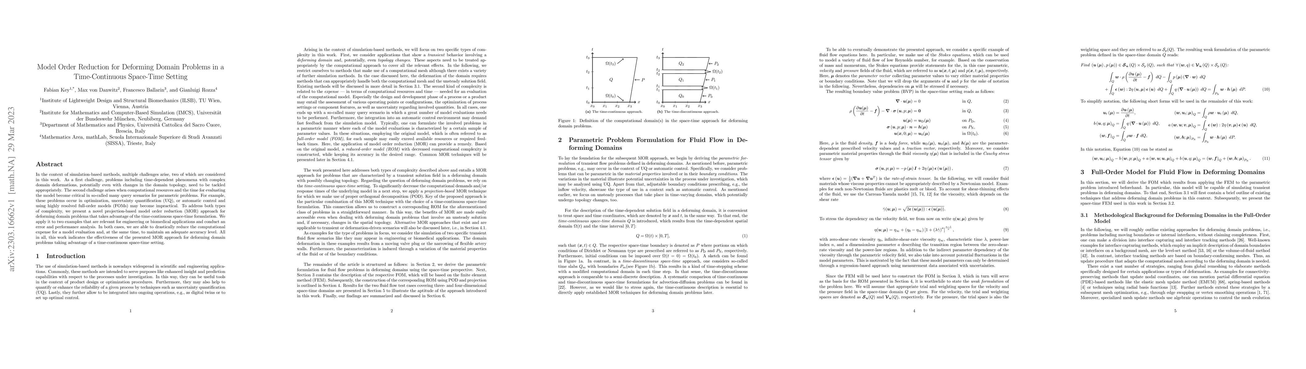 Thumbnail for Model Order Reduction for Deforming Domain Problems in a Time-Continuous
  Space-Time Setting