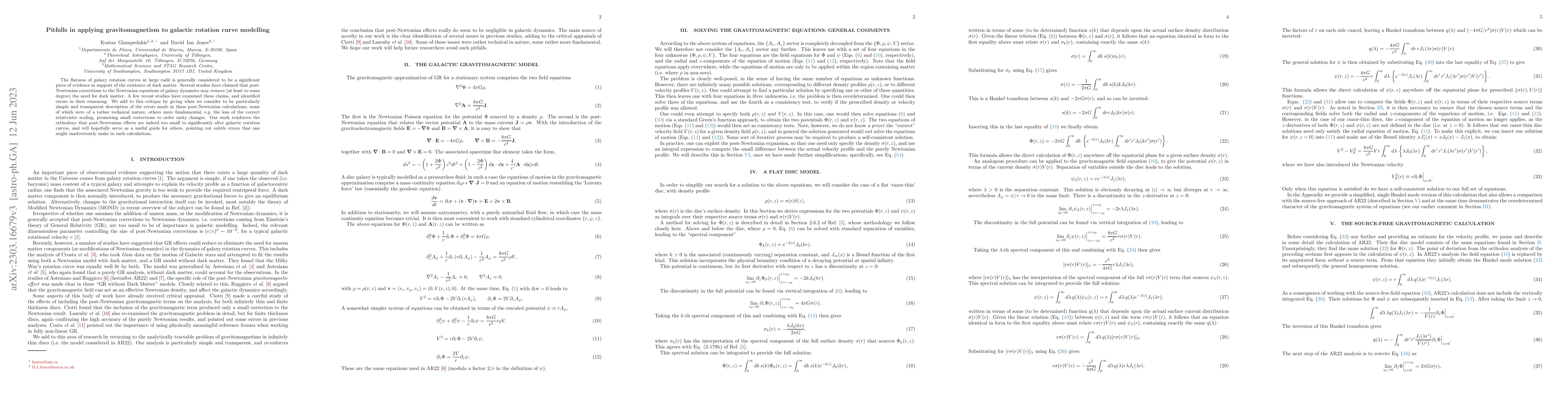 Thumbnail for Pitfalls in applying gravitomagnetism to galactic rotation curve
  modelling