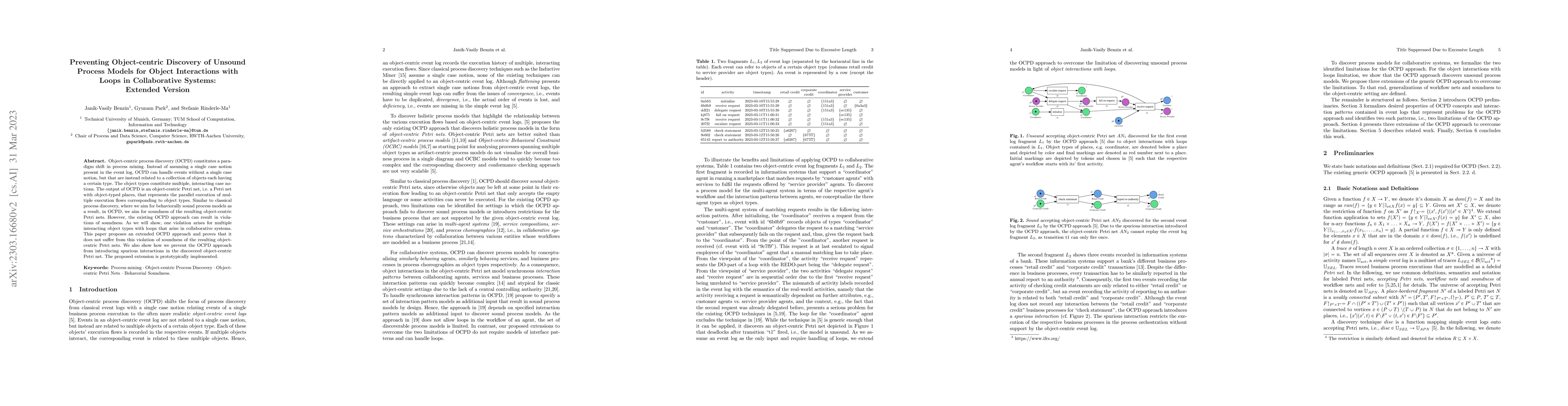 Thumbnail for Preventing Object-centric Discovery of Unsound Process Models for Object
  Interactions with Loops in Collaborative Systems: Extended Version