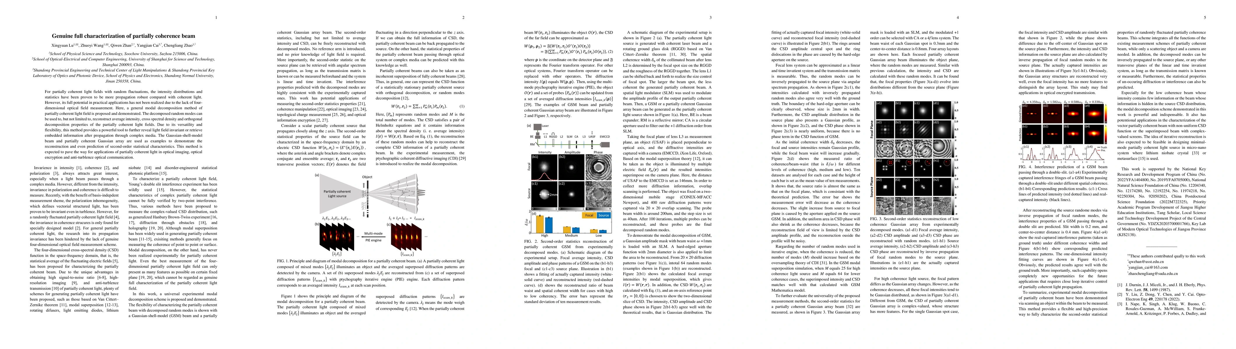 Thumbnail for Genuine full characterization of partially coherence beam
