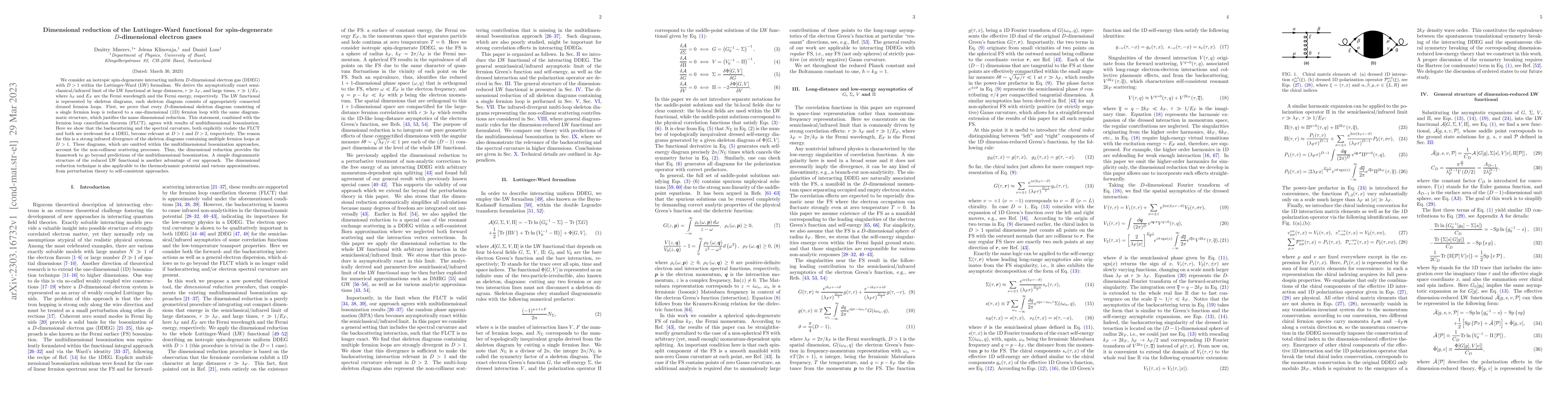 Thumbnail for Dimensional reduction of the Luttinger-Ward functional for
  spin-degenerate $D$-dimensional electron gases