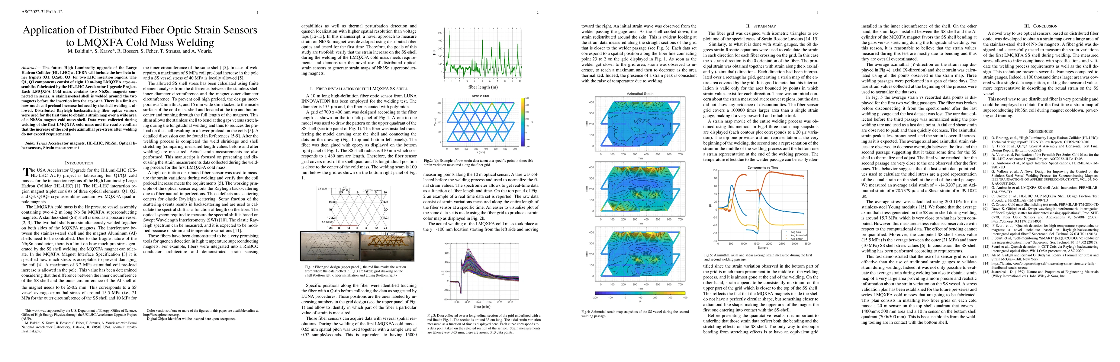 Thumbnail for Application of Distributed Fiber Optic Strain Sensors to LMQXFA Cold
  Mass Welding