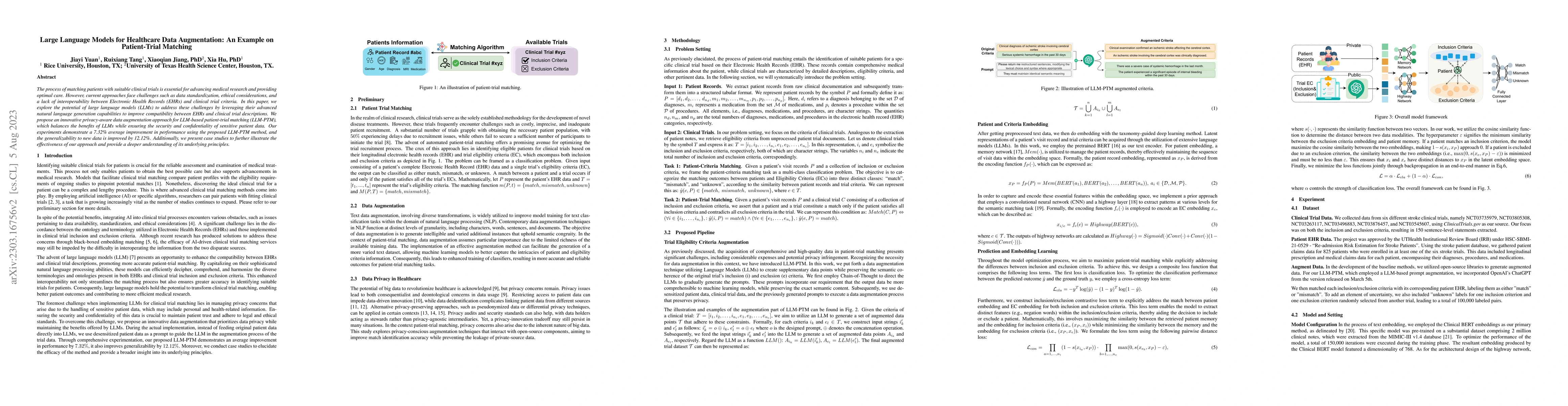 Thumbnail for Large Language Models for Healthcare Data Augmentation: An Example on
  Patient-Trial Matching