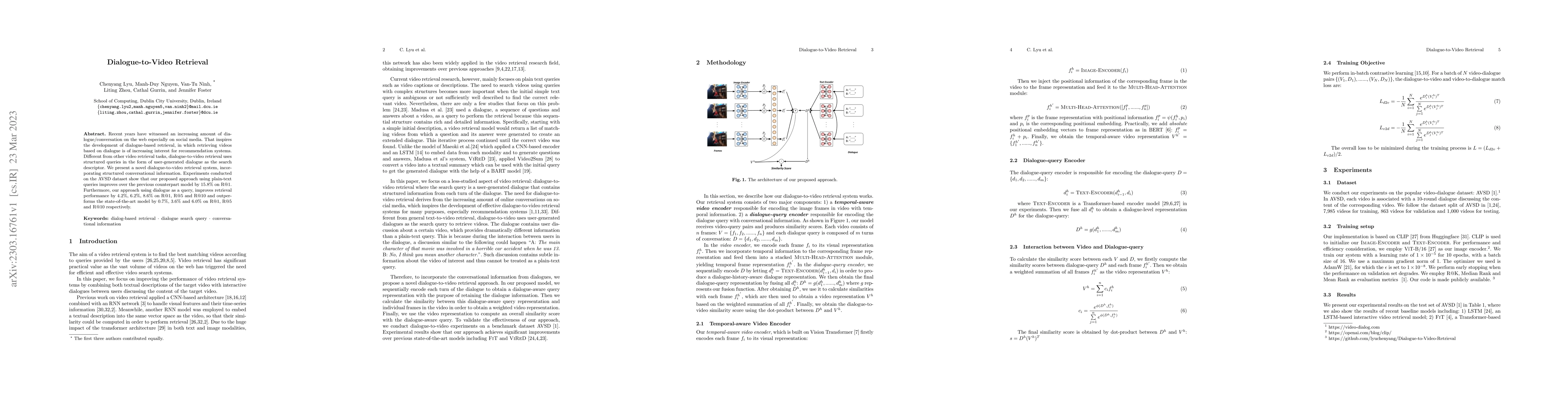 Thumbnail for Dialogue-to-Video Retrieval