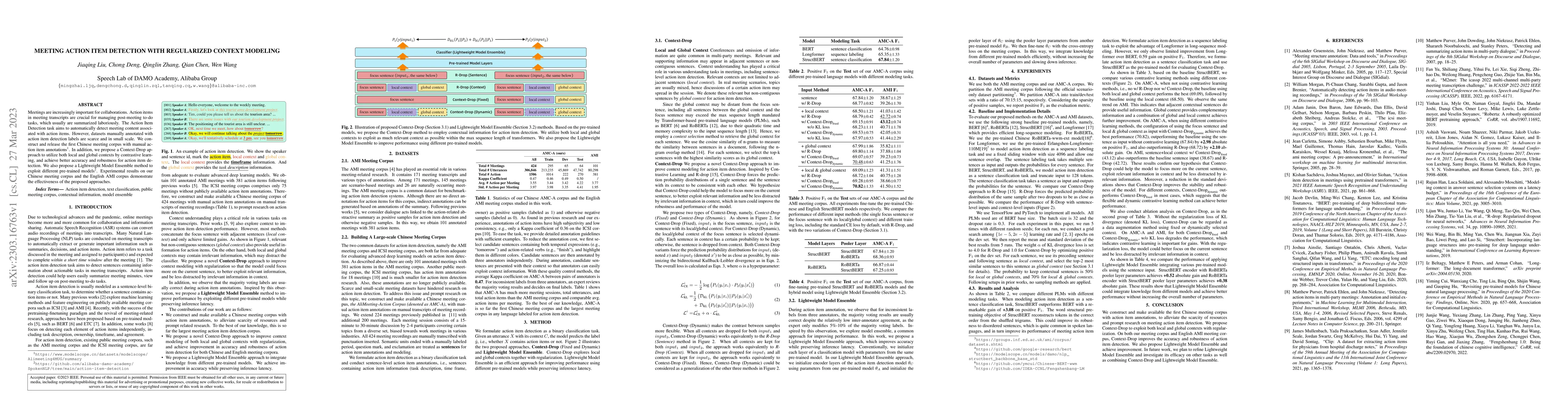 Thumbnail for Meeting Action Item Detection with Regularized Context Modeling