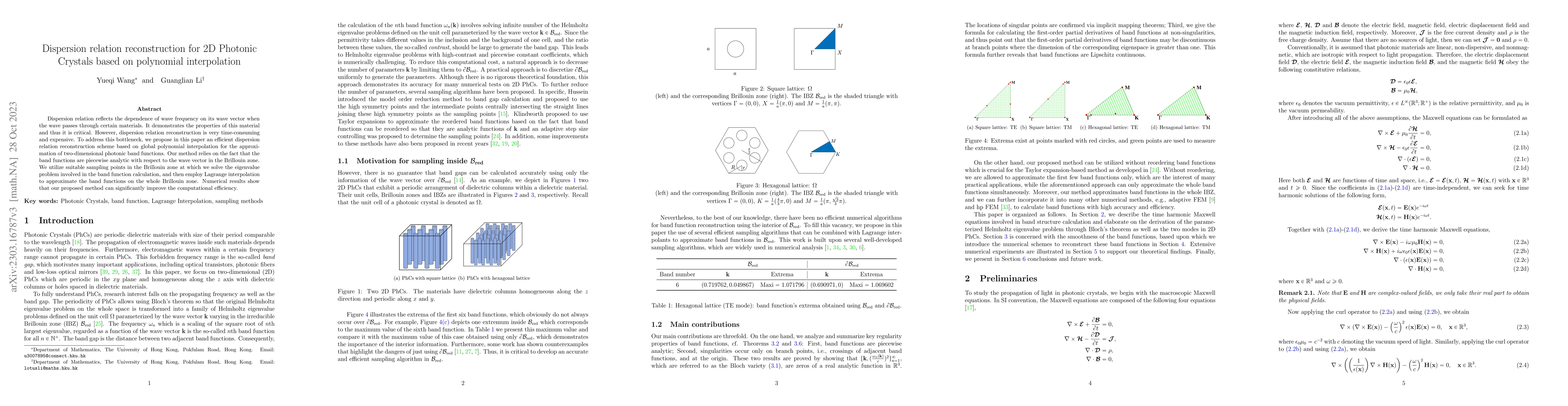 Thumbnail for Dispersion relation reconstruction for 2D Photonic Crystals based on
  polynomial interpolation