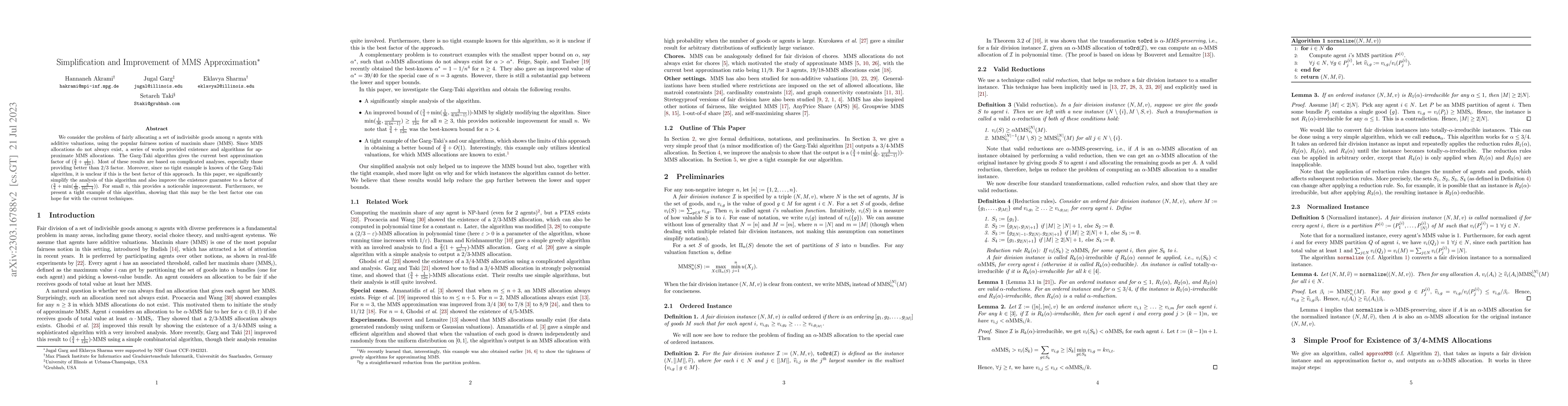 Thumbnail for Simplification and Improvement of MMS Approximation