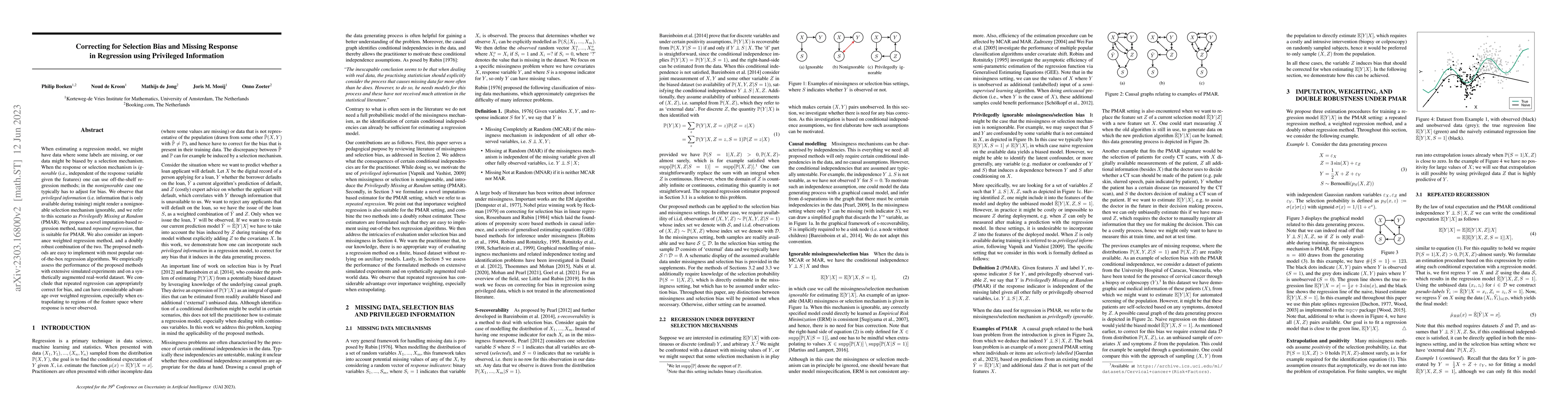 Thumbnail for Correcting for Selection Bias and Missing Response in Regression using
  Privileged Information