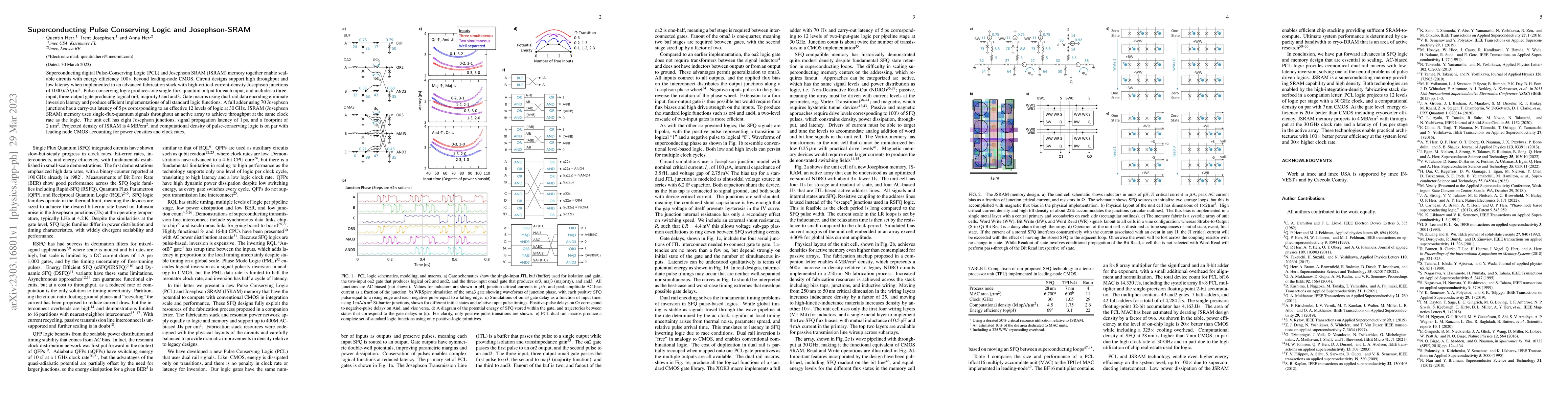 Thumbnail for Superconducting Pulse Conserving Logic and Josephson-SRAM
