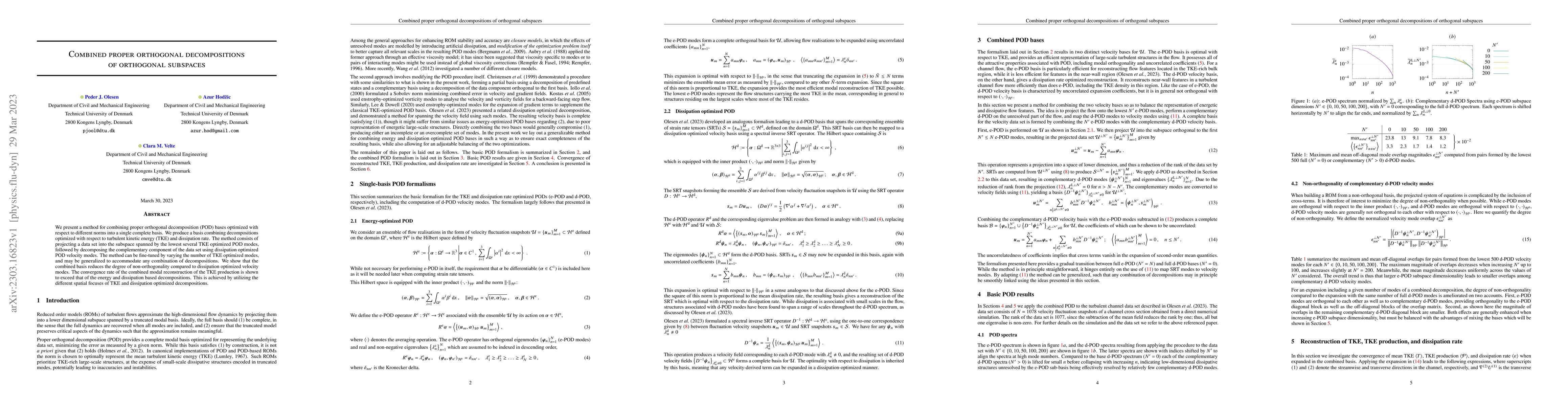 Thumbnail for Combined proper orthogonal decompositions of orthogonal subspaces