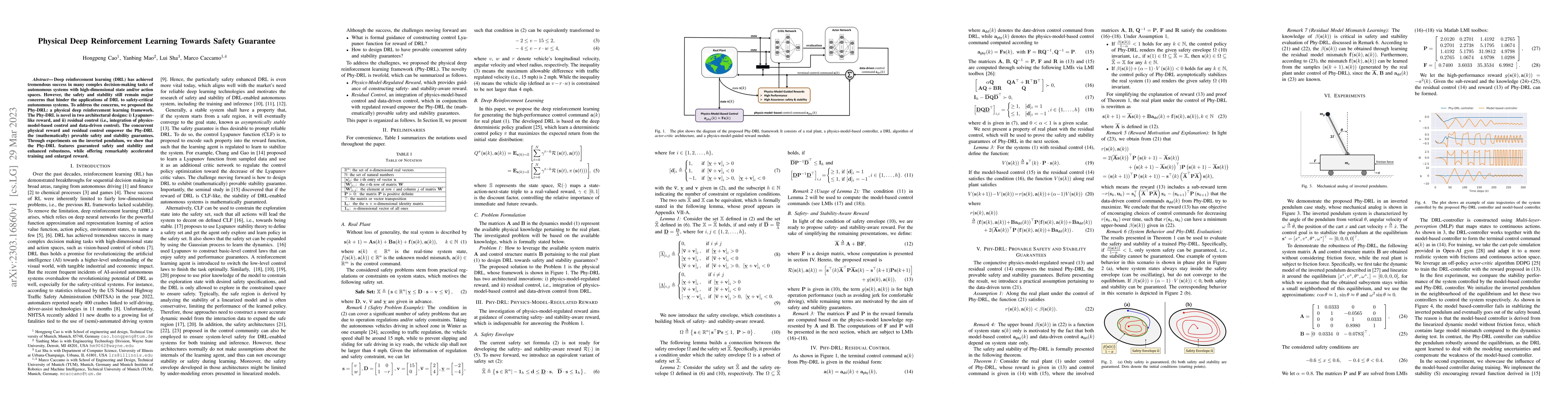 Thumbnail for Physical Deep Reinforcement Learning Towards Safety Guarantee