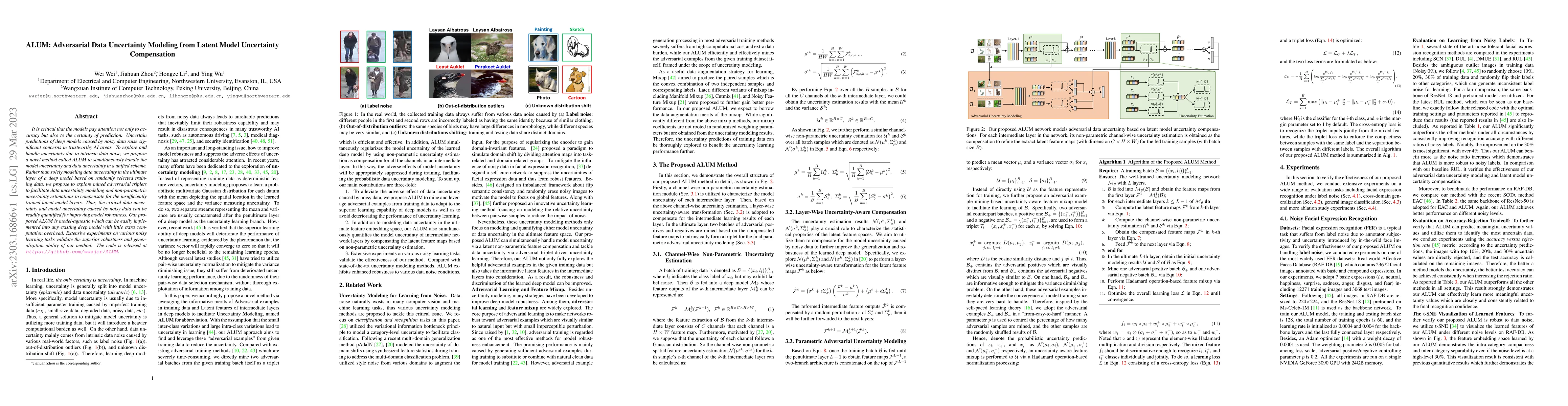 Thumbnail for ALUM: Adversarial Data Uncertainty Modeling from Latent Model
  Uncertainty Compensation