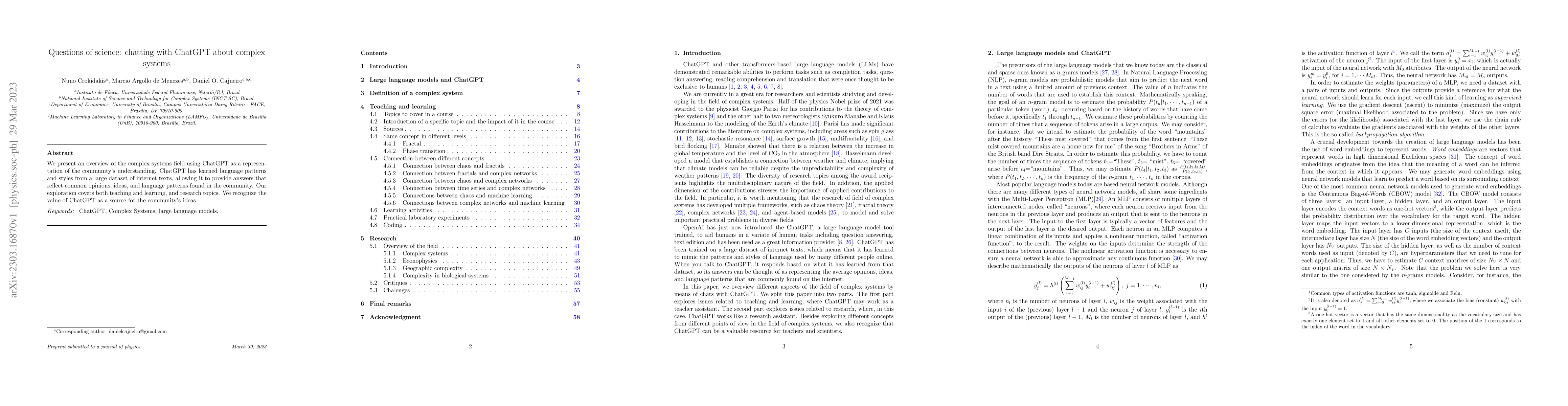 Thumbnail for Questions of science: chatting with ChatGPT about complex systems