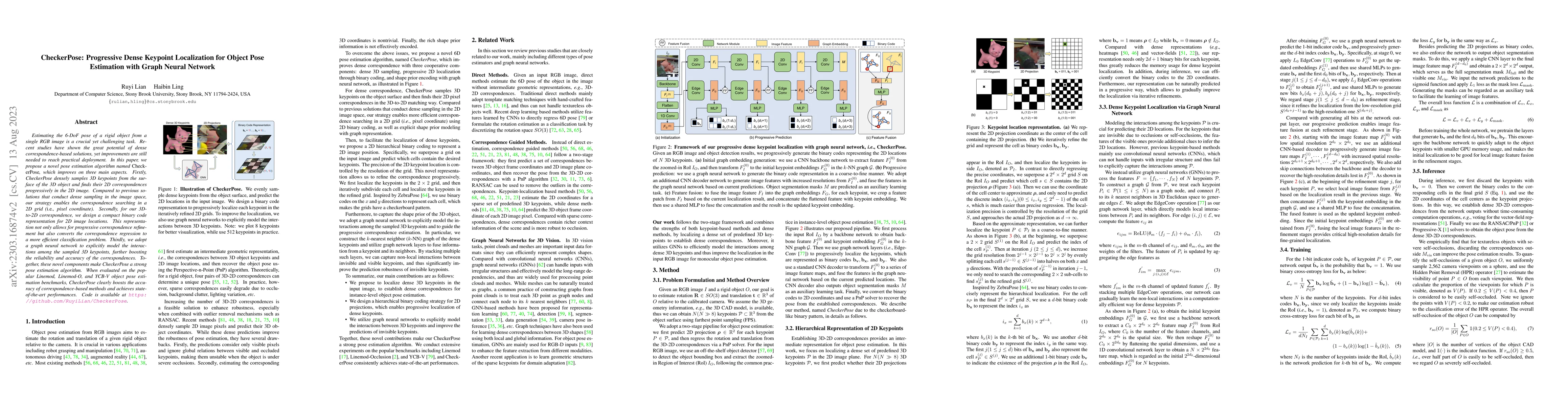 Thumbnail for CheckerPose: Progressive Dense Keypoint Localization for Object Pose
  Estimation with Graph Neural Network
