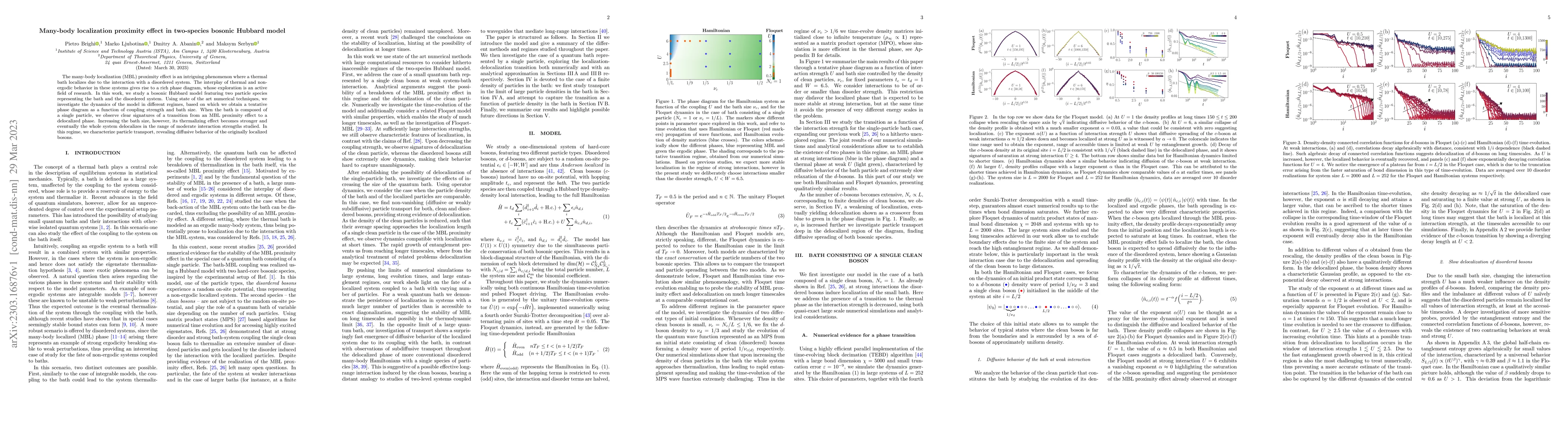 Thumbnail for Many-body localization proximity effect in two-species bosonic Hubbard
  model