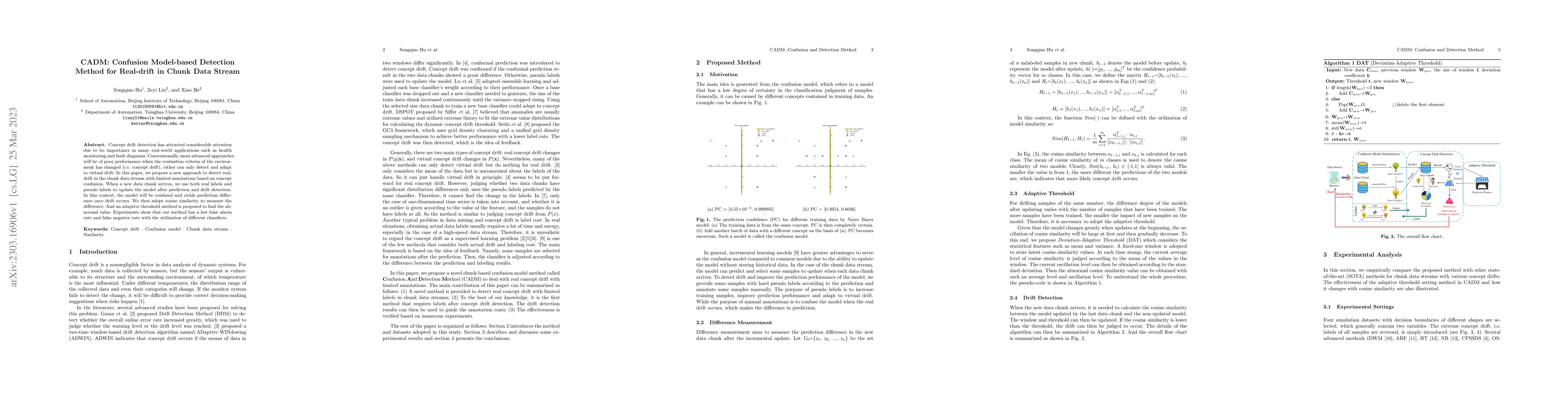 Thumbnail for CADM: Confusion Model-based Detection Method for Real-drift in Chunk
  Data Stream