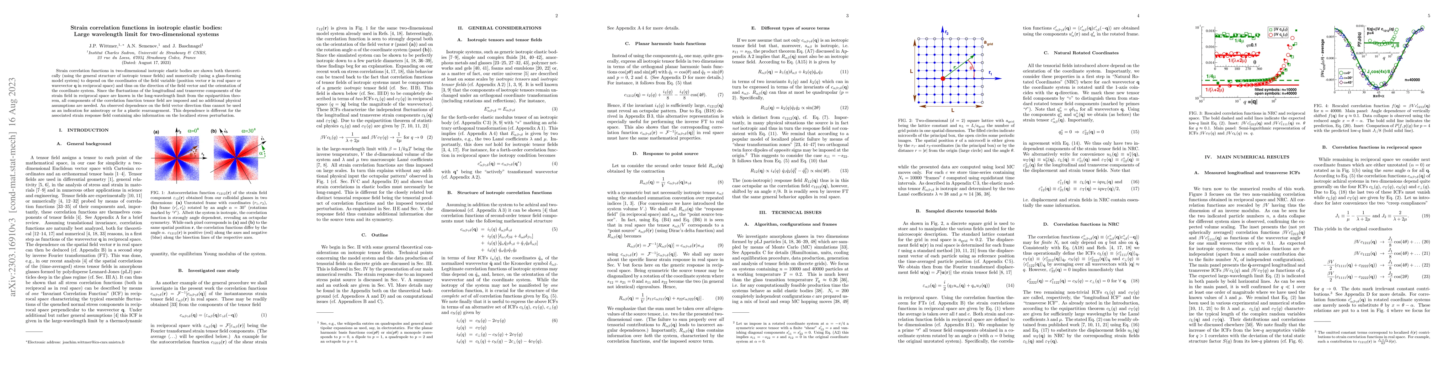 Thumbnail for Strain correlation functions in isotropic elastic bodies: Large
  wavelength limit for two-dimensional systems