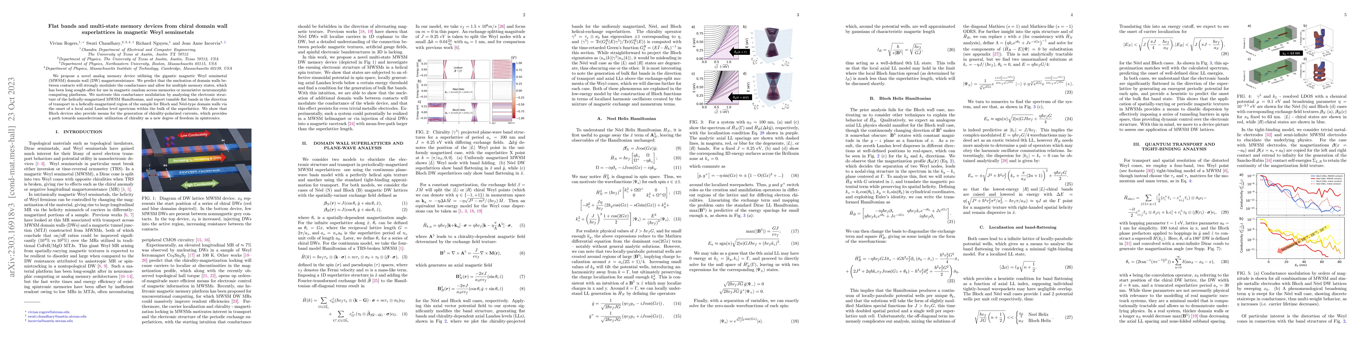 Thumbnail for Flat bands and multi-state memory devices from chiral domain wall
  superlattices in magnetic Weyl semimetals
