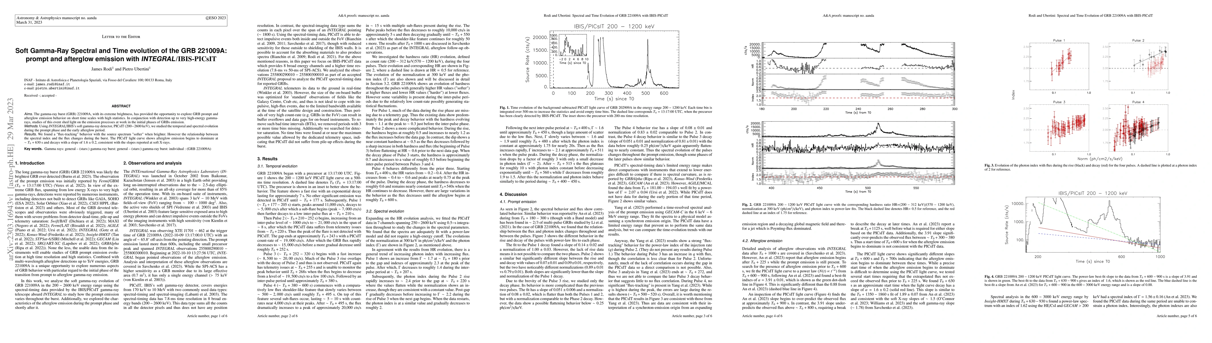 Thumbnail for Soft Gamma-Ray Spectral and Time evolution of the GRB 221009A: prompt
  and afterglow emission with INTEGRAL/IBIS-PICsIT