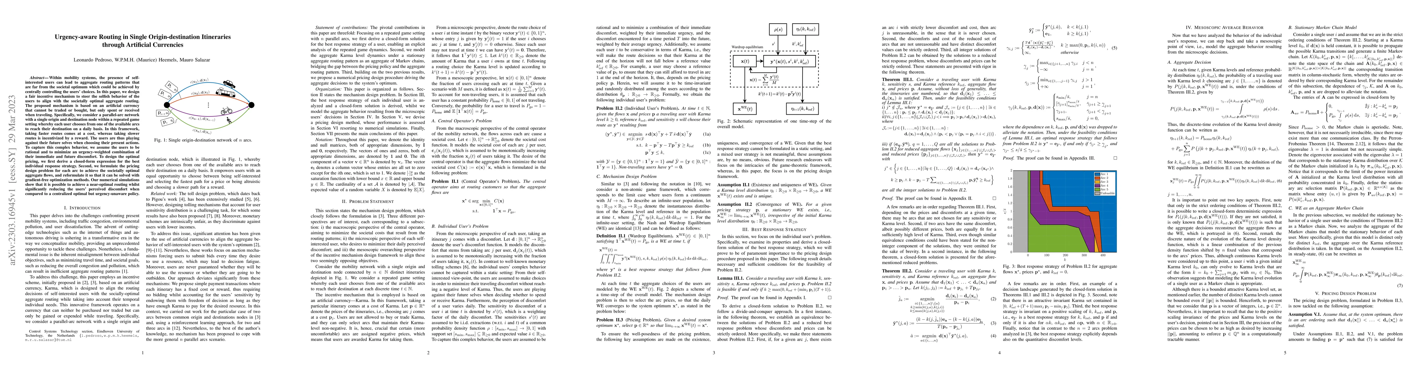 Thumbnail for Urgency-aware Routing in Single Origin-destination Itineraries through
  Artificial Currencies
