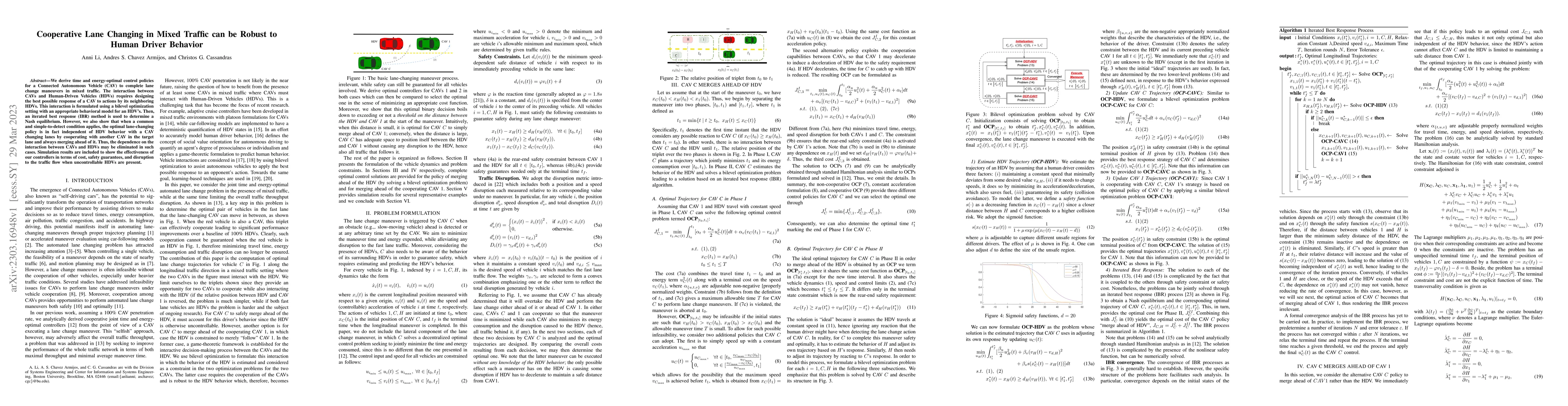 Thumbnail for Cooperative Lane Changing in Mixed Traffic can be Robust to Human Driver
  Behavior