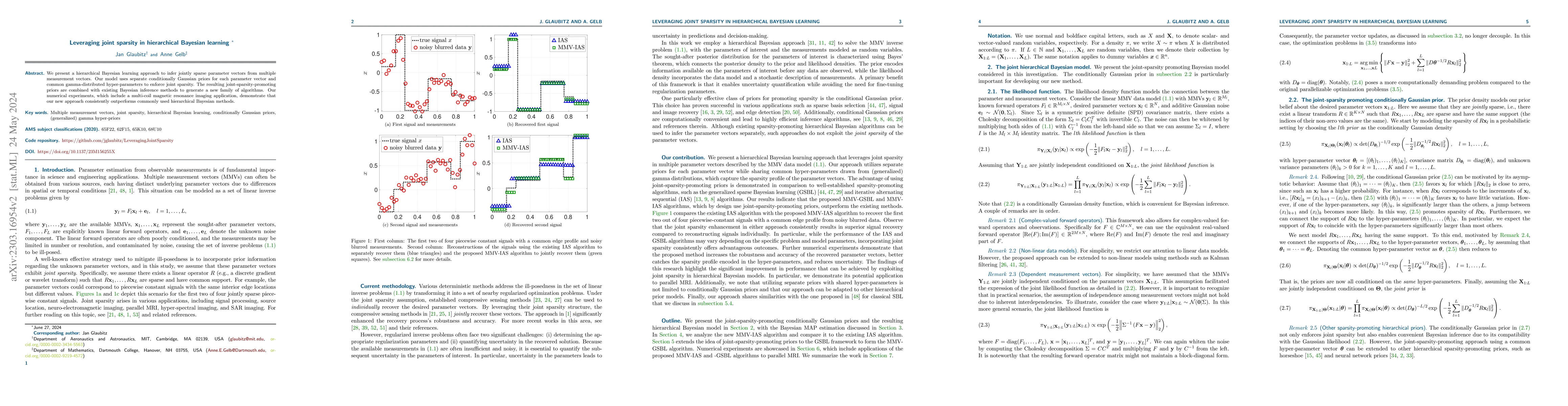 Thumbnail for Leveraging joint sparsity in hierarchical Bayesian learning