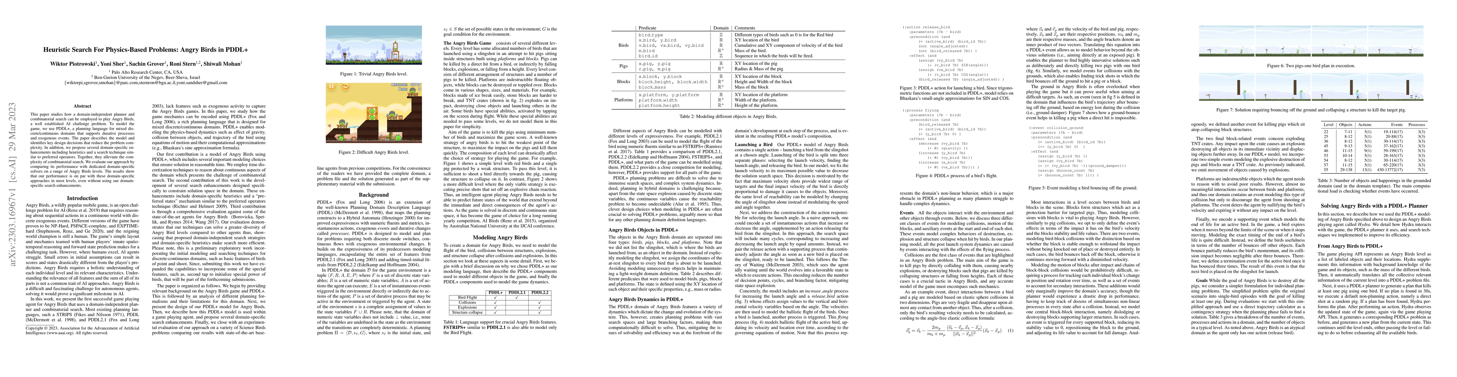Thumbnail for Heuristic Search For Physics-Based Problems: Angry Birds in PDDL+