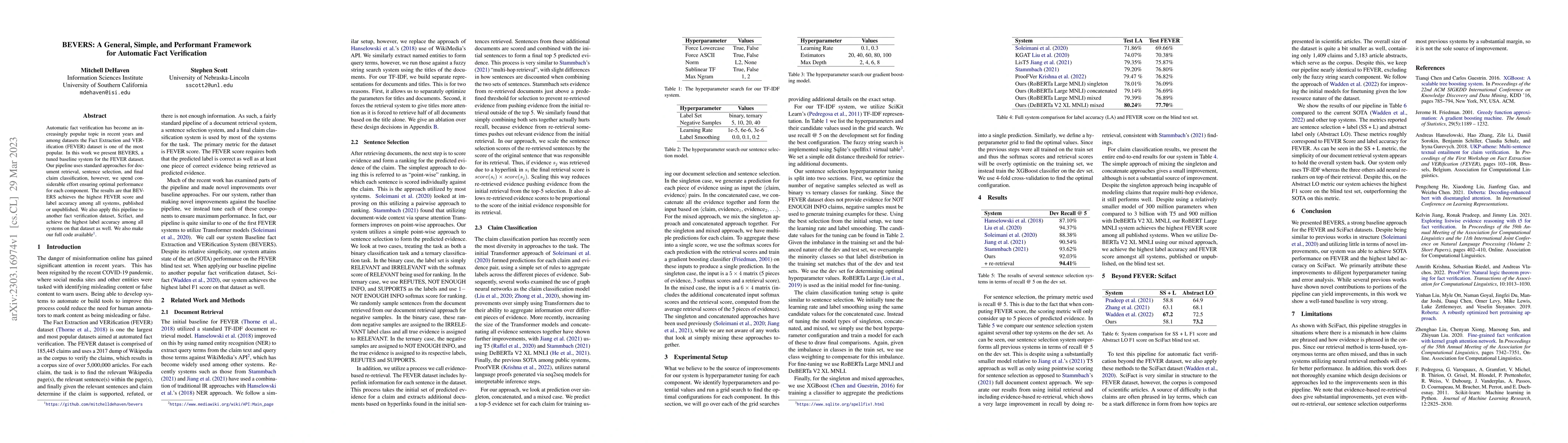 Thumbnail for BEVERS: A General, Simple, and Performant Framework for Automatic Fact
  Verification