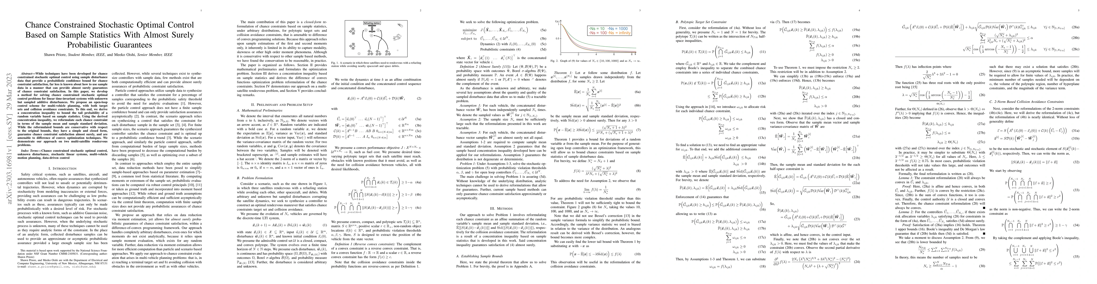 Thumbnail for Chance Constrained Stochastic Optimal Control Based on Sample Statistics
  With Almost Surely Probabilistic Guarantees