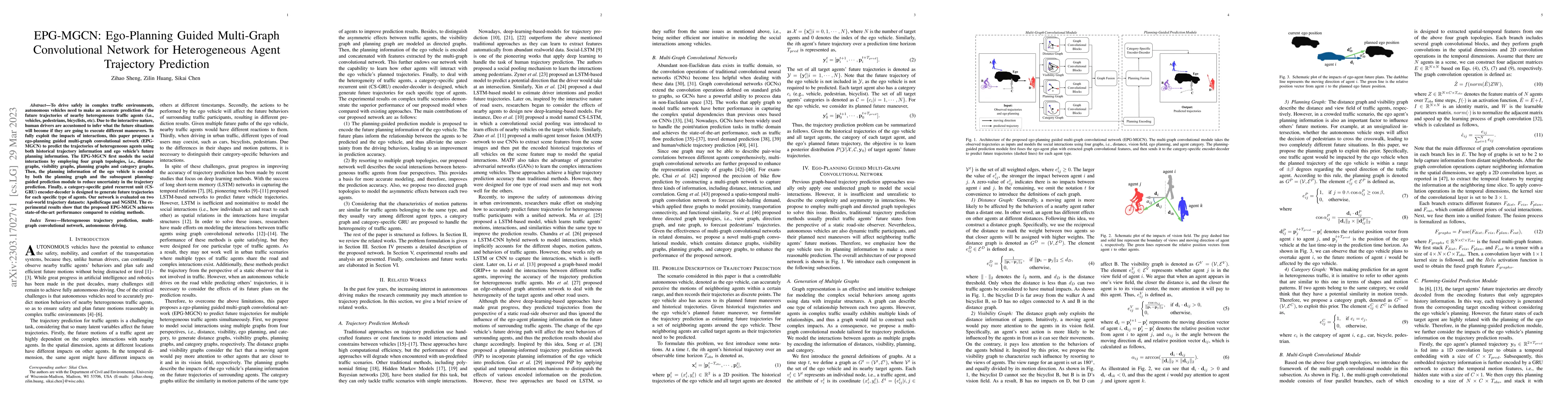 Thumbnail for EPG-MGCN: Ego-Planning Guided Multi-Graph Convolutional Network for
  Heterogeneous Agent Trajectory Prediction