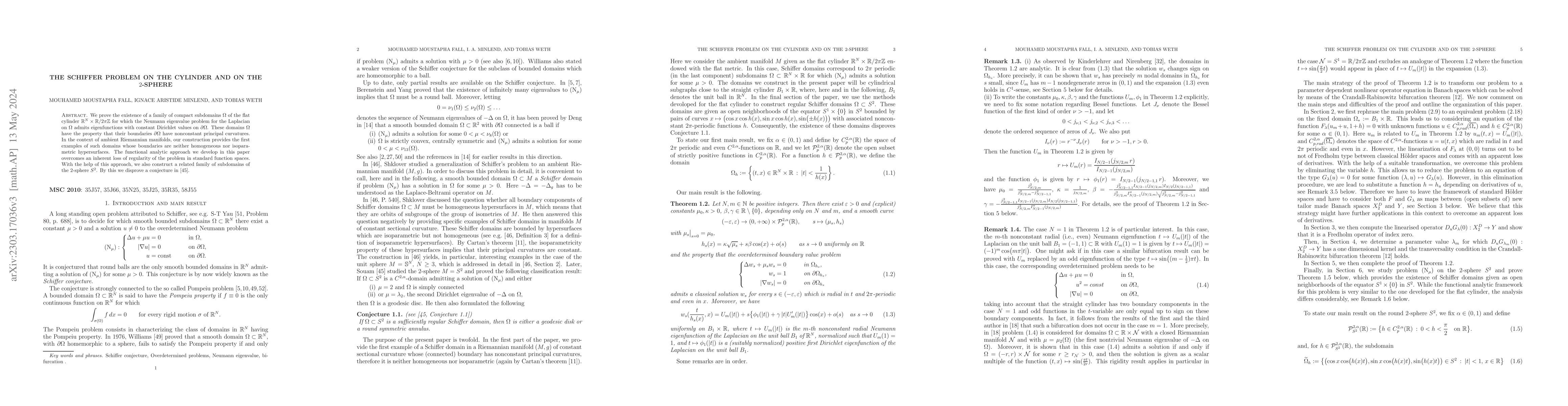 Thumbnail for The Schiffer problem on the cylinder and on the $2$-sphere