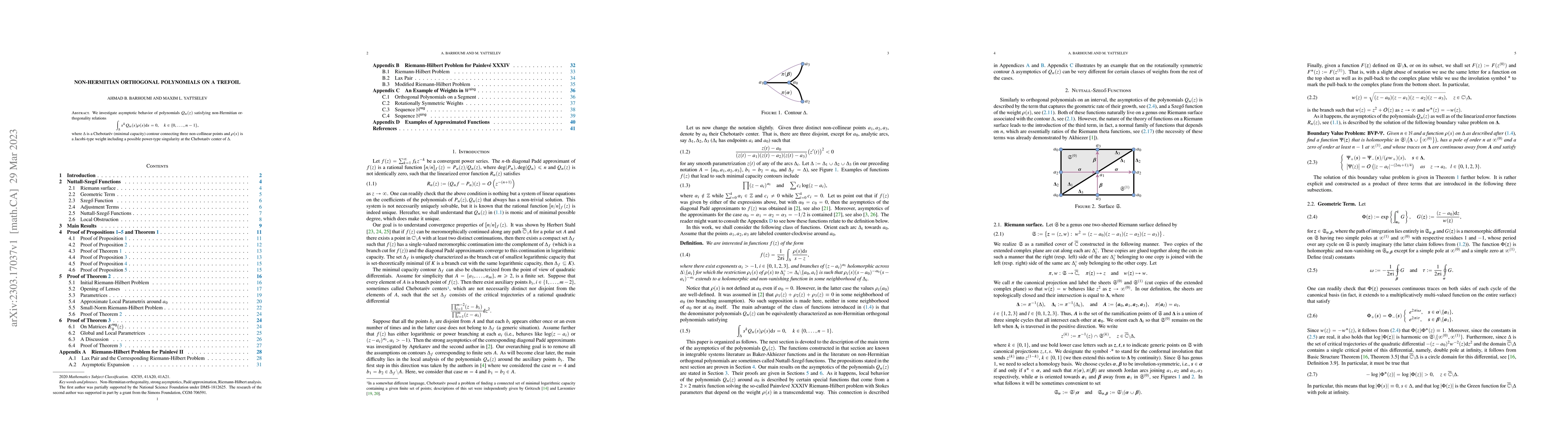Thumbnail for Non-Hermitian Orthogonal Polynomials on a Trefoil