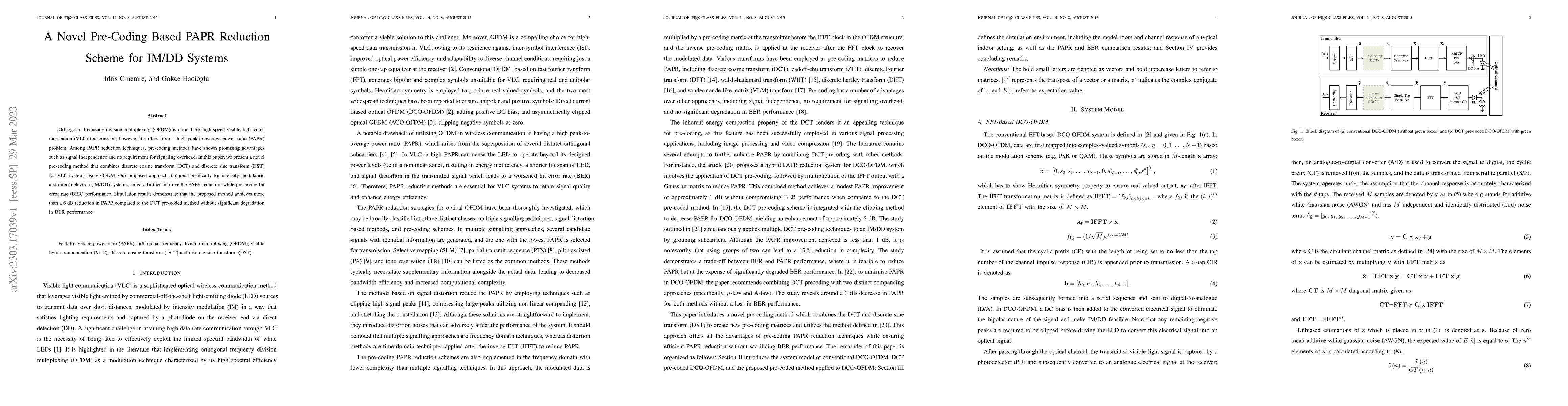 Thumbnail for A Novel Pre-Coding Based PAPR Reduction Scheme for IM/DD Systems