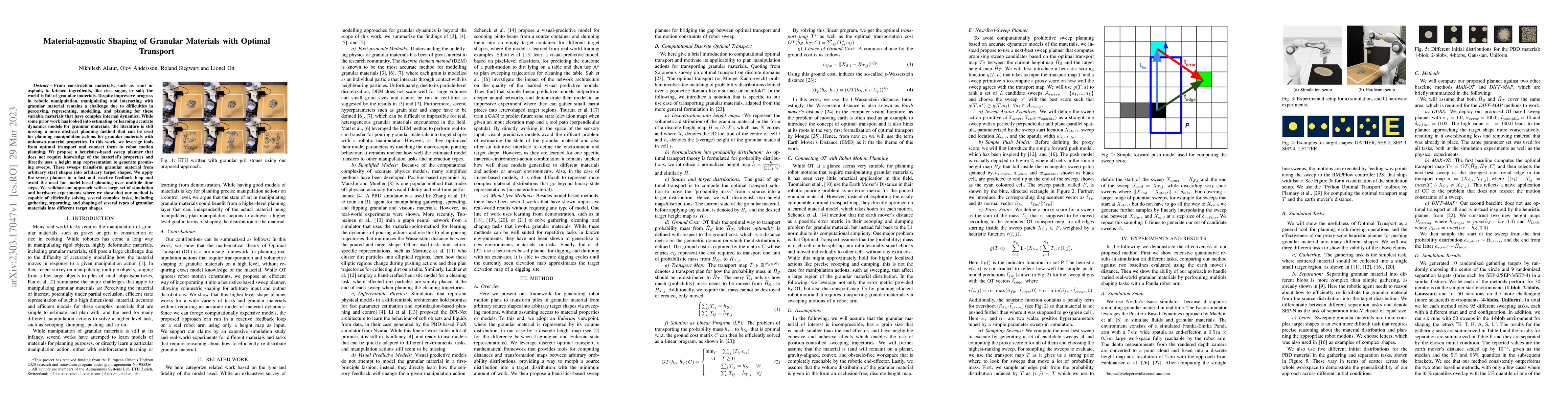 Thumbnail for Material-agnostic Shaping of Granular Materials with Optimal Transport