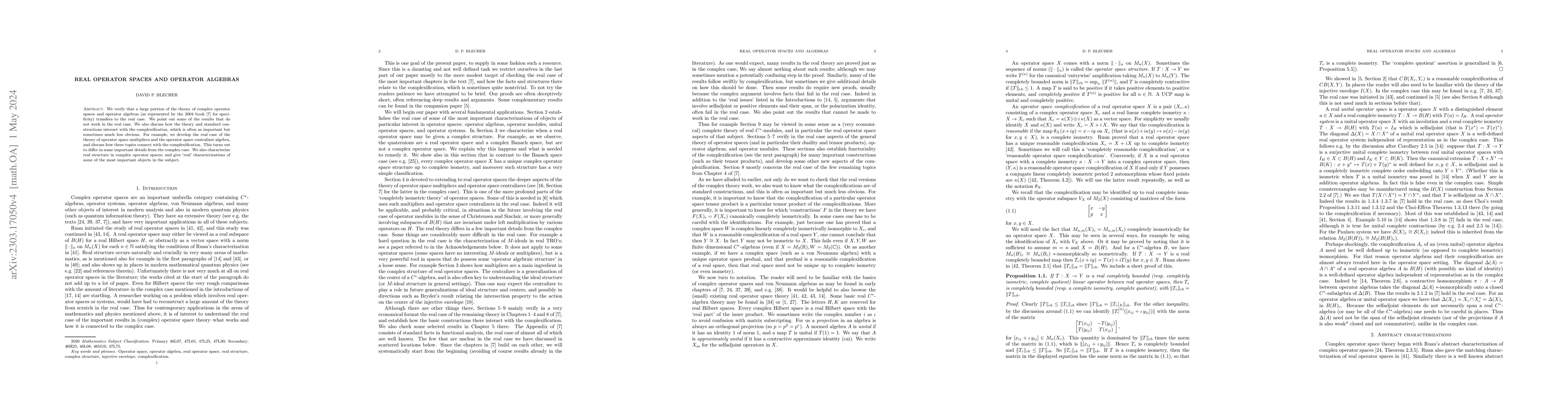 Thumbnail for Real operator spaces and operator algebras