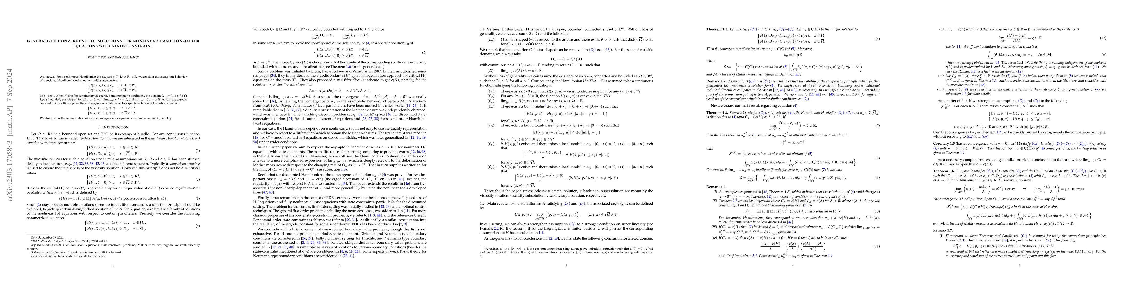 Thumbnail for Generalized convergence of solutions for nonlinear Hamilton-Jacobi
  equations with state-constraint