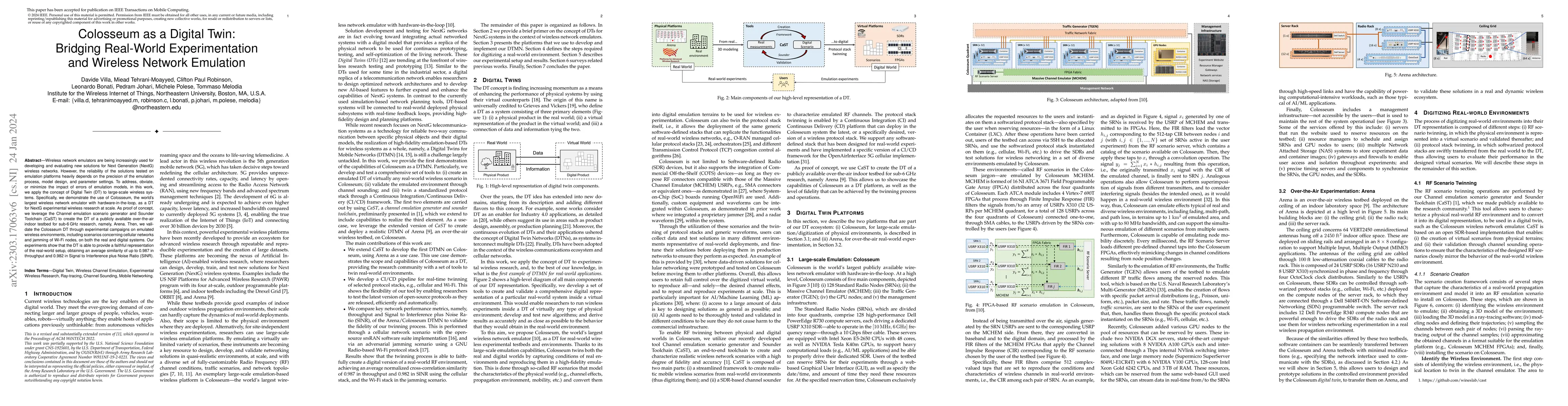Thumbnail for Colosseum as a Digital Twin: Bridging Real-World Experimentation and
  Wireless Network Emulation