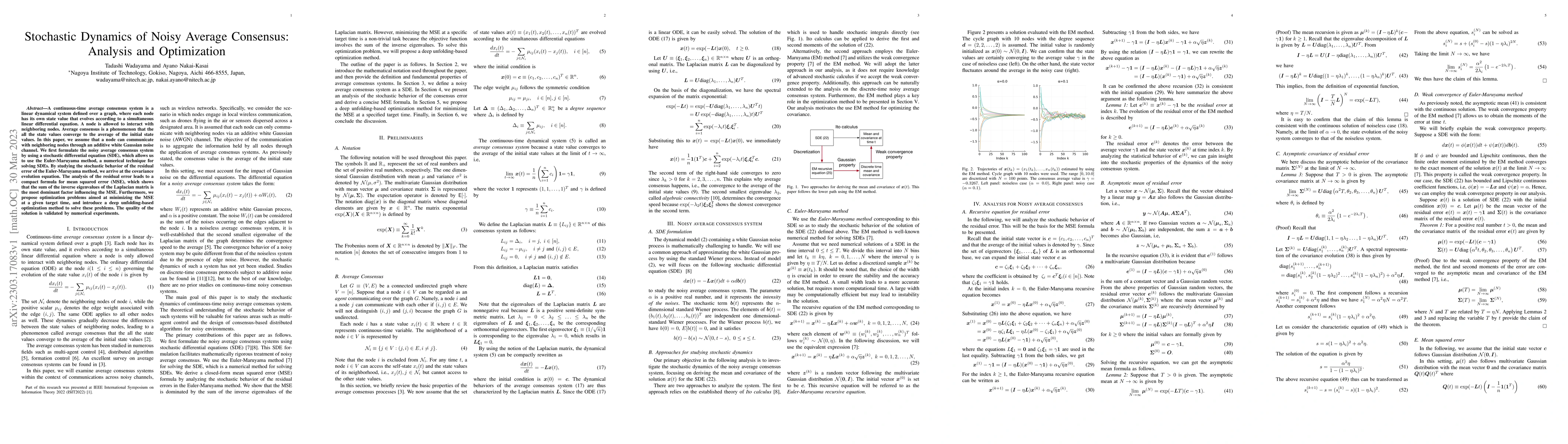 Thumbnail for Stochastic Dynamics of Noisy Average Consensus: Analysis and
  Optimization