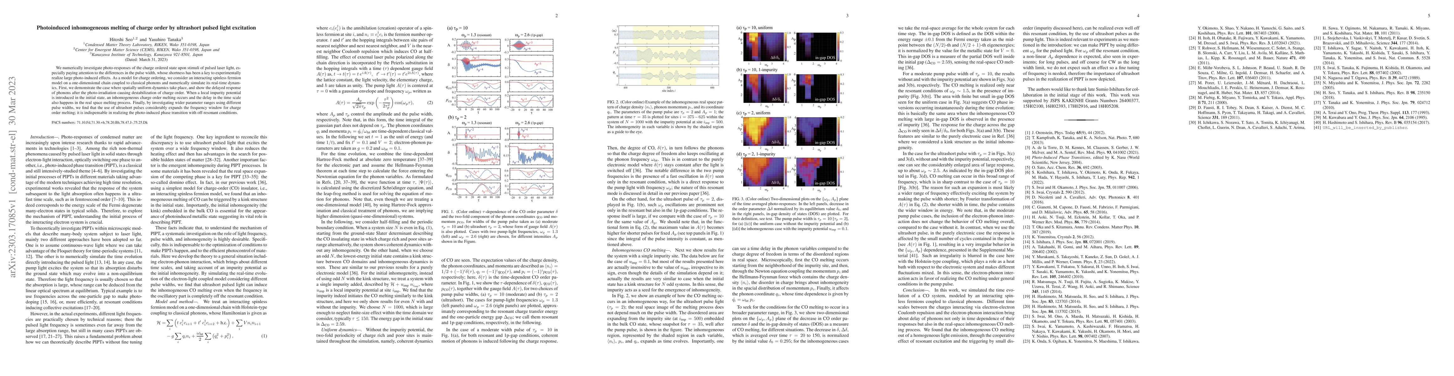 Thumbnail for Photoinduced inhomogeneous melting of charge order by ultrashort pulsed
  light excitation