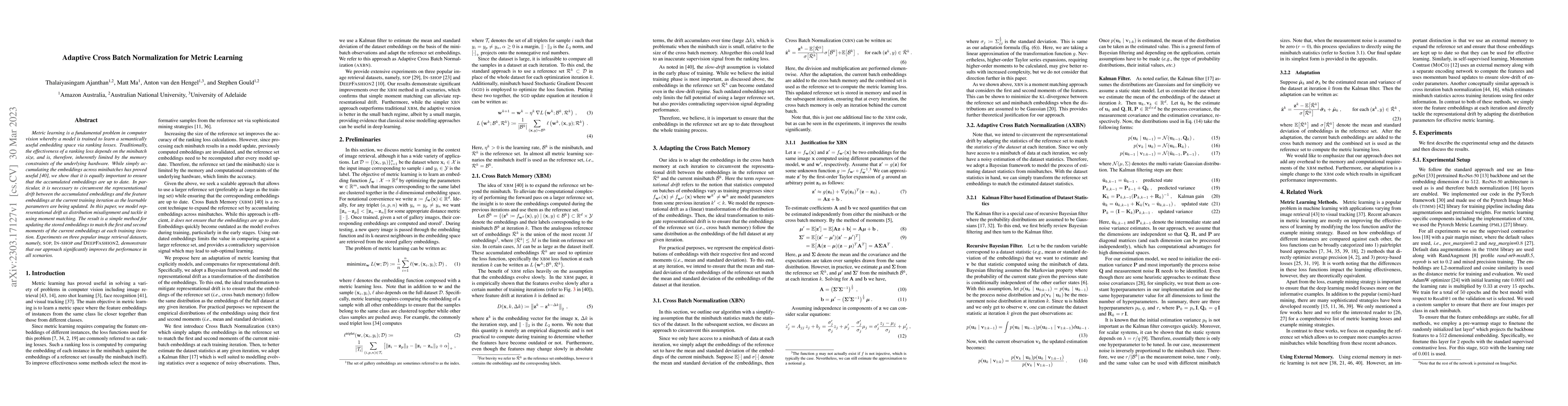 Thumbnail for Adaptive Cross Batch Normalization for Metric Learning