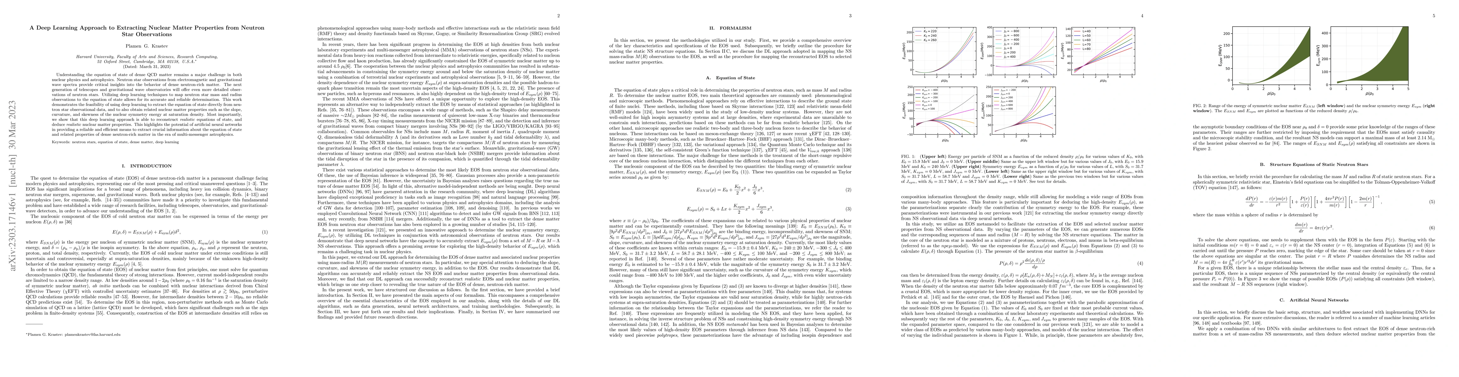Thumbnail for A Deep Learning Approach to Extracting Nuclear Matter Properties from
  Neutron Star Observations