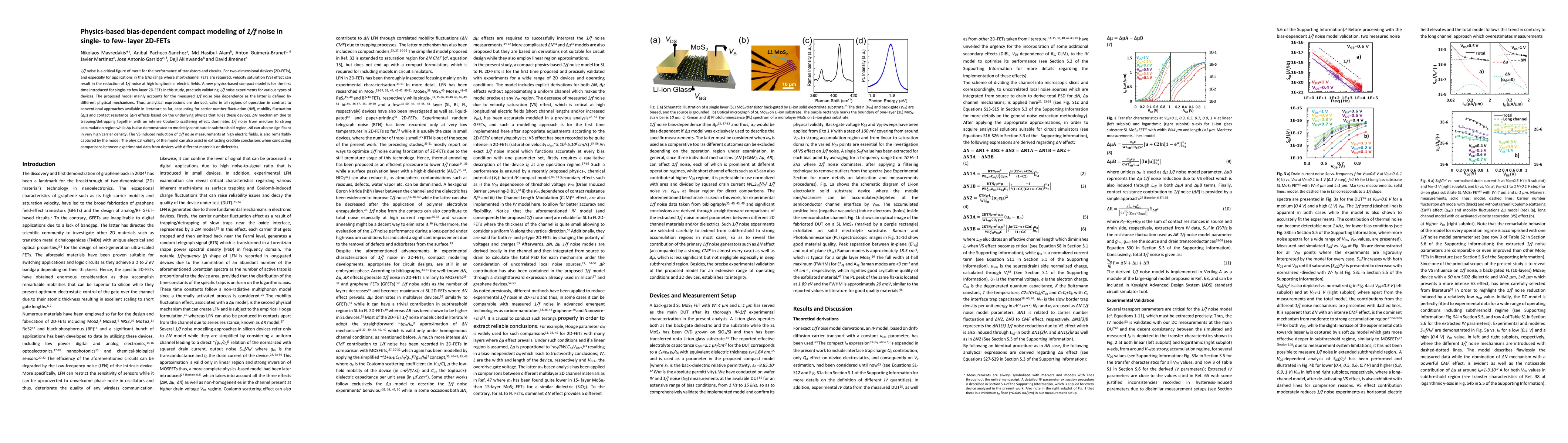 Thumbnail for Physics-based bias-dependent compact modeling of 1/f noise in single- to
  few- layer 2D-FETs