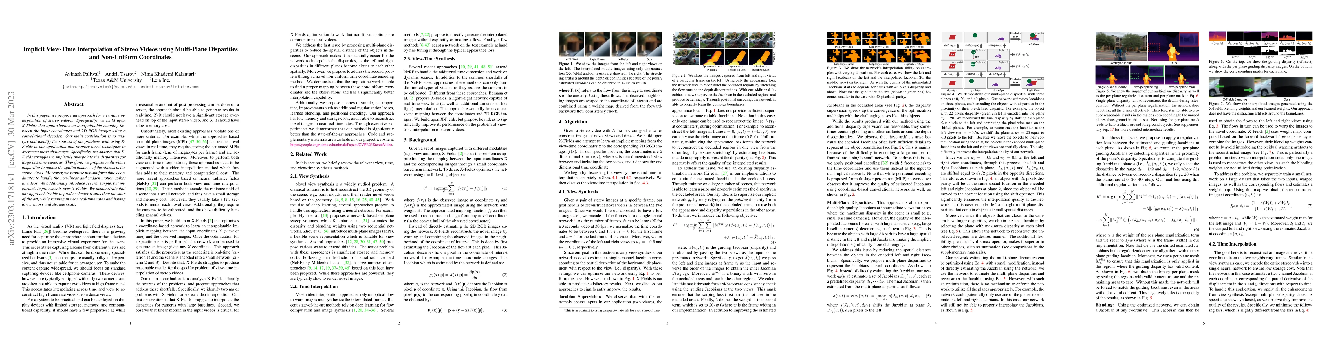Thumbnail for Implicit View-Time Interpolation of Stereo Videos using Multi-Plane
  Disparities and Non-Uniform Coordinates